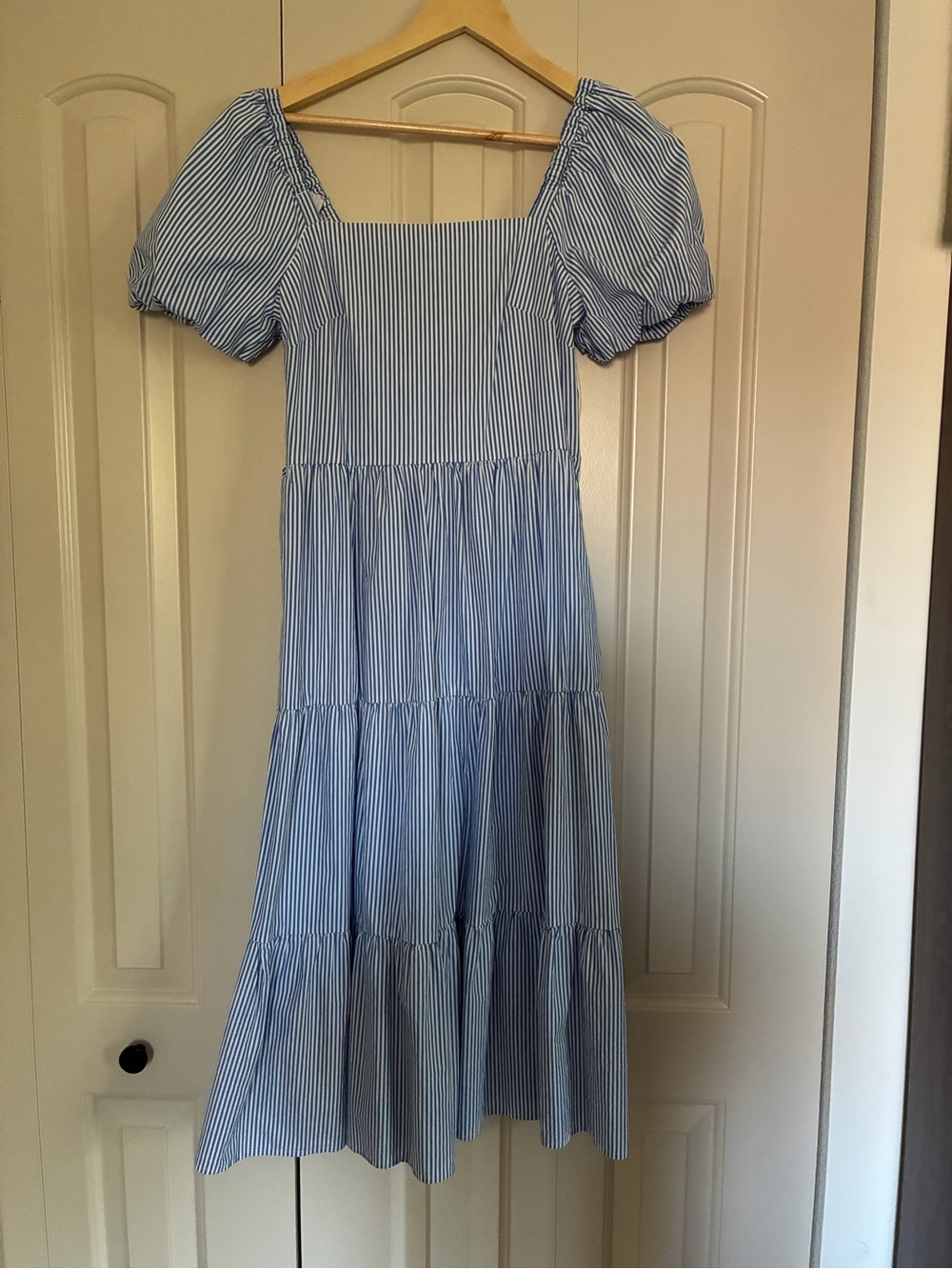 J. Crew Blue and White Striped Sundress